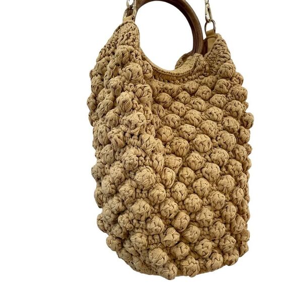 Zara Tan Tote with Wooden Handles - Picture 12 of 15